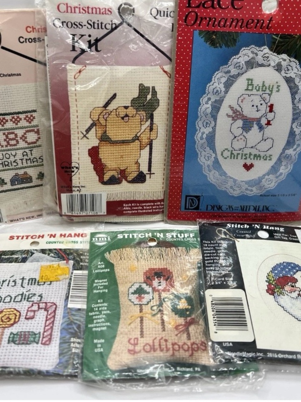 Lot Cross Stitch Kits Christmas Santa Moon Joy Baby Goodies Bear Lollipops Small